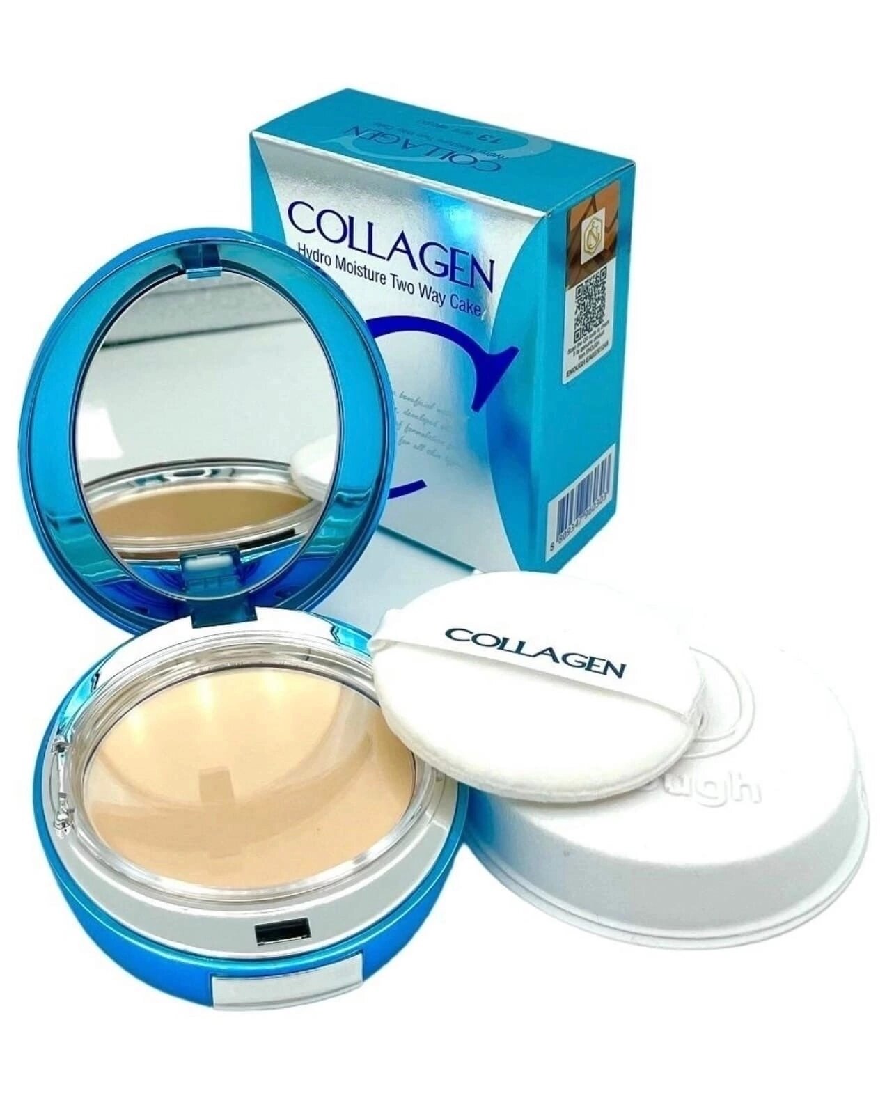Как поменять сменный блок в пудре collagen Enough Collagen Hydro Moisture Two Way Cake SPF 25 PA+++ (№ 13) - Пудра для лица