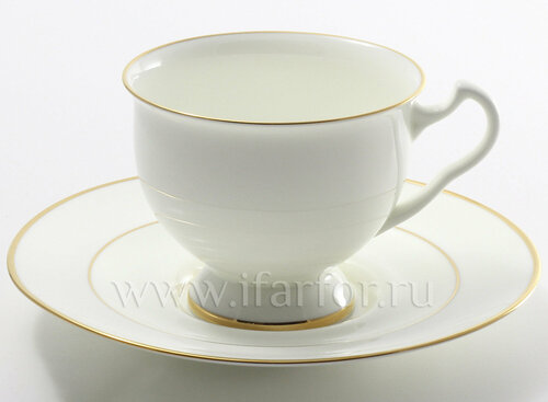Чашка с блюдцем чайная Золотая лента Айседора