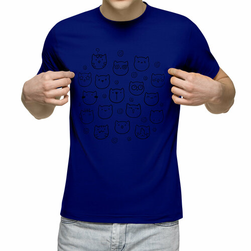 Футболка Us Basic, размер S, синий мужская футболка дудл звездочки яркий принт 2xl белый