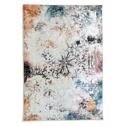 Ковер на пол ковер безворсовый в гостиную, спальню 120х180 см хлопковый Dogus (Видео) винтажный классический узор Cream