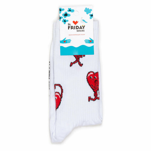 фото Носки st. friday унисекс носки с надписями и рисунками st.friday socks, размер 42-46, белый, черный, красный