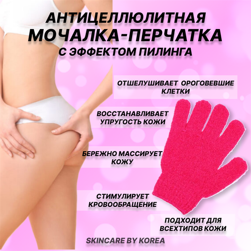 Мочалка-пилинг антицеллюлитная массажная перчатка средней жесткости Body Scrubber Glove 6928769420058 216₽