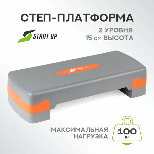 Степ-платформа START UP NT33010 68х28.5х15 см черный/оранжевый степ платформа 80 30 h20мм нагрузка 250 кг регулируется от 10 15 20 см mdbuddy