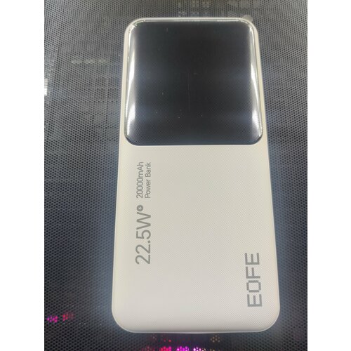 Внешний аккумулятор (Power bank) EOFE G201, 20000mAh(74Wh), , быстрая зарядка, 22.5W, PD3.0, цифр. индикатор, белый