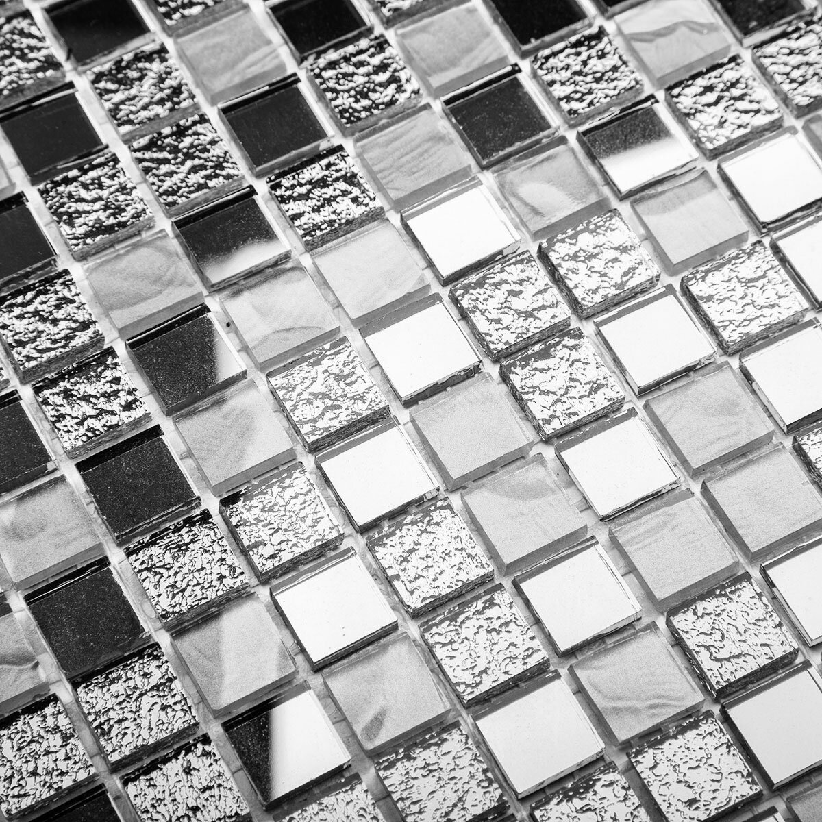 Стеклянная мозаика StarMosaic Metal серебро 30x30 см