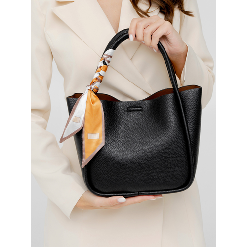 Сумка CARLOTTY, фактура гладкая, зернистая, черный