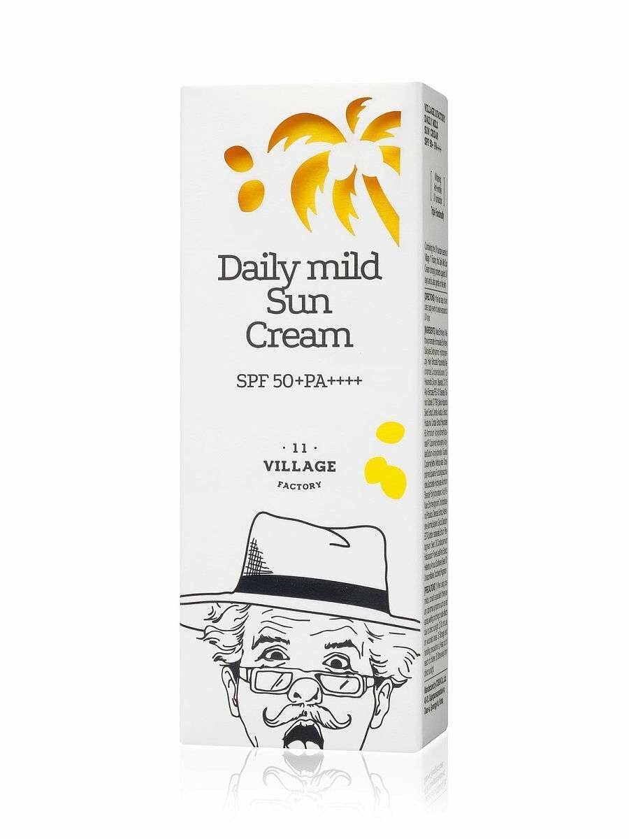 VILLAGE 11 FACTORY Daily mild Sun Cream SPF50+ PA++++ Солнцезащитный крем для ежедневного применения 50мл
