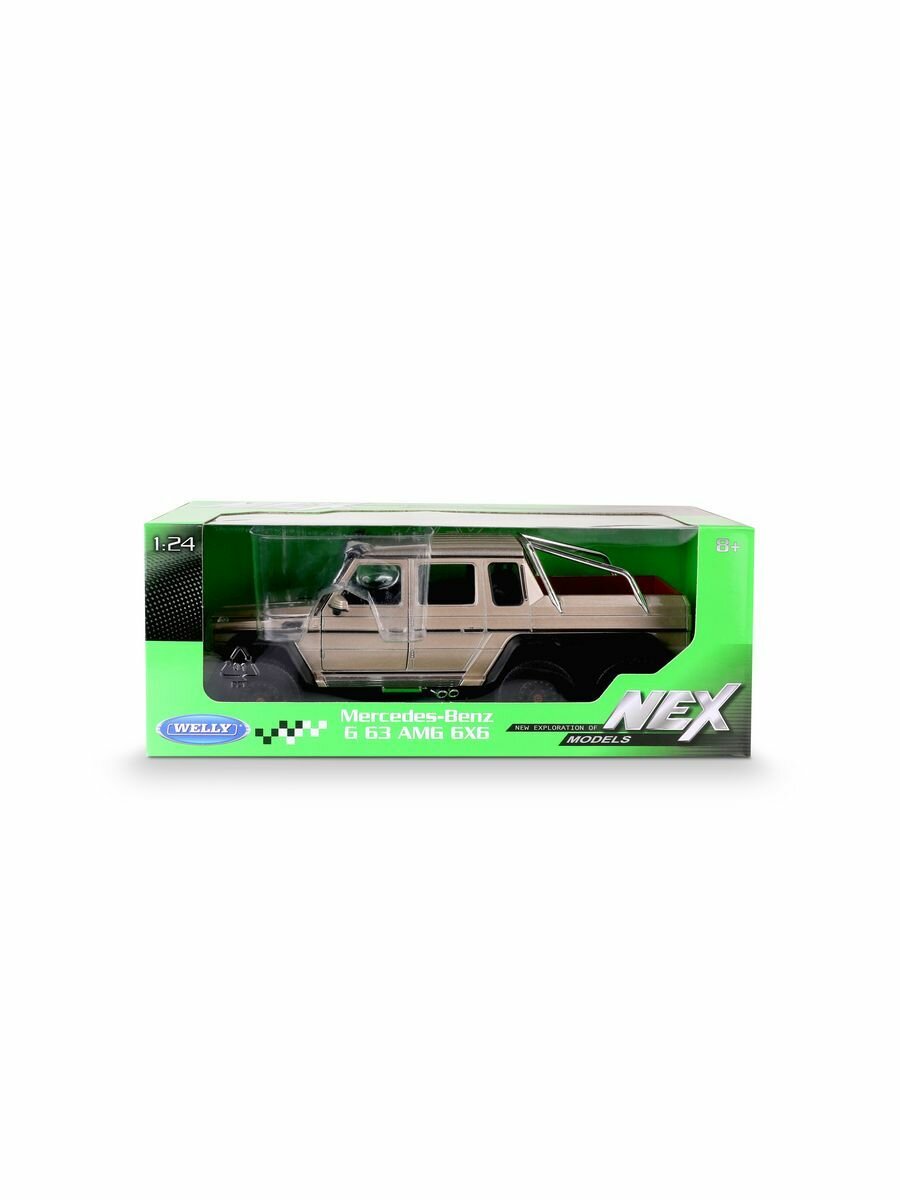 Машинка WELLY 1:24 Mercedeces-Benz G63 AMG 6X6, золотой