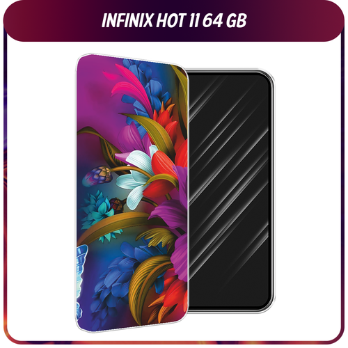 Силиконовый чехол на Infinix HOT 11 Helio G70 64 GB / Инфиникс Хот 11 Helio G70 64 GB Фантастические цветы силиконовый чехол на infinix hot 11 helio g70 64 gb инфиникс хот 11 helio g70 64 gb голубой минерал мрамор