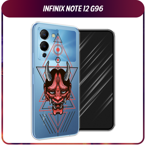 Силиконовый чехол на Infinix Note 12 G96 / Инфиникс Ноут 12 G96 Hanya Oni mask, прозрачный силиконовый чехол на infinix note 12 g96 инфиникс ноут 12 g96 пионы сиреневые