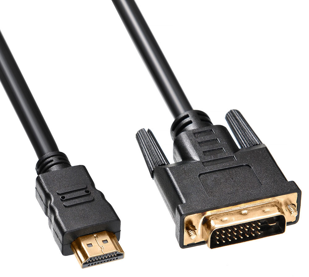Кабель HDMI- DVI-D 5м Buro позолоченные контакты ферритовые кольца HDMI-19M-DVI-D-5M - фото №8