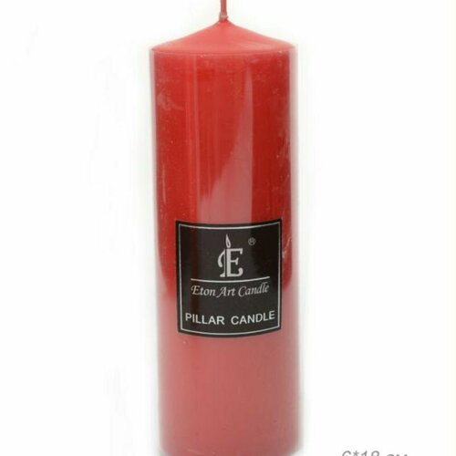 Свеча красная 6х18 см столбик 670₽