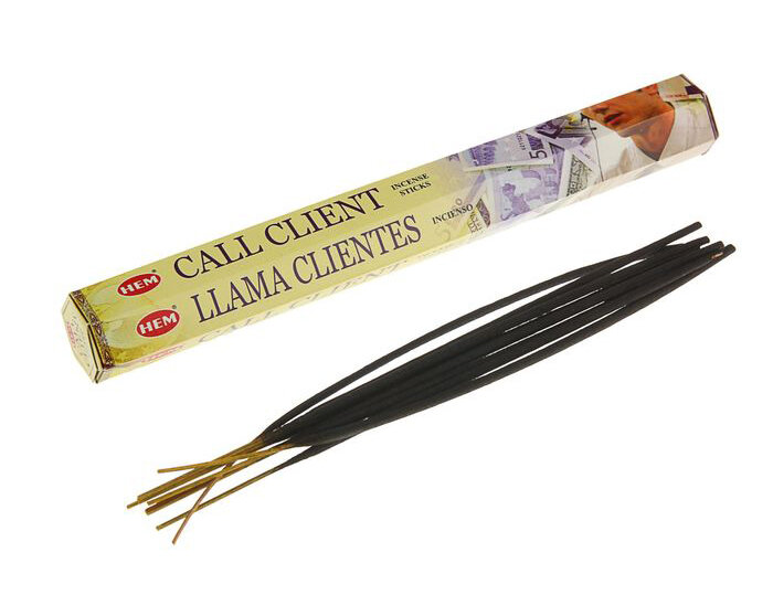 Hem Incense Sticks CALL CLIENT (Благовония, привлекающие клиентов, Хем), уп. 20 палочек.