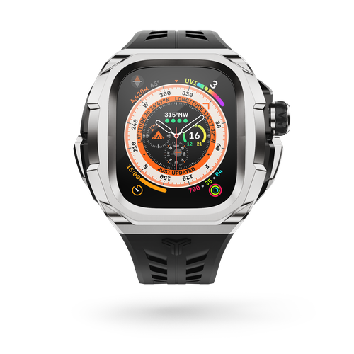 Чехол для часов Y24 для Apple Watch Series Ultra, Ultra 2; 49mm, нержавеющая сталь / резина, стальной / черный чехол силиконовый глянцевый для apple watch ultra 49 мм с защитой дисплея желтый