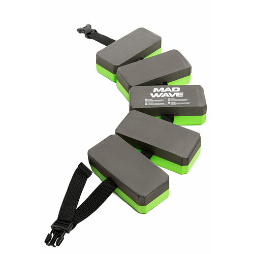 Пояс для обучения плаванию MAD WAVE Belt for training, до 30кг, цвет черно-зеленый