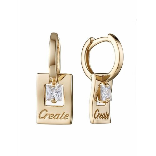 Серьги с подвесками YA ZOLOTO, желтое золото, 585 проба, фианит, желтый