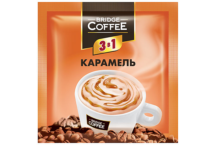 «Bridge Coffee», напиток кофейный 3 в 1 с карамелью, 20 г (упаковка 40 шт.)