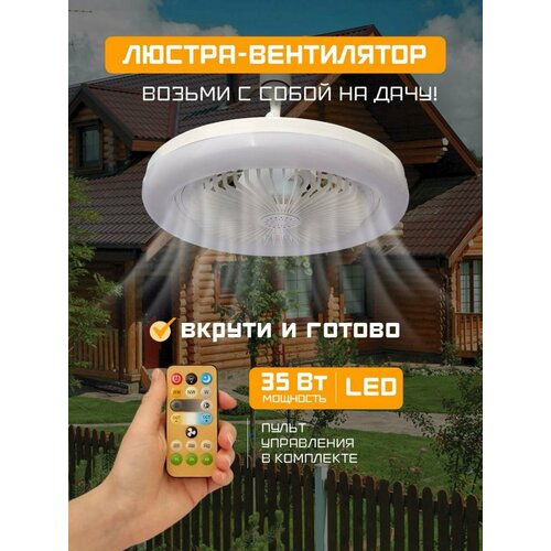 Вентилятор с подсветкой накладной настенно-потолочный 35Вт с переходником Е27 с ПДУ и ароматизаторами в комплектк Фарлайт 229900₽