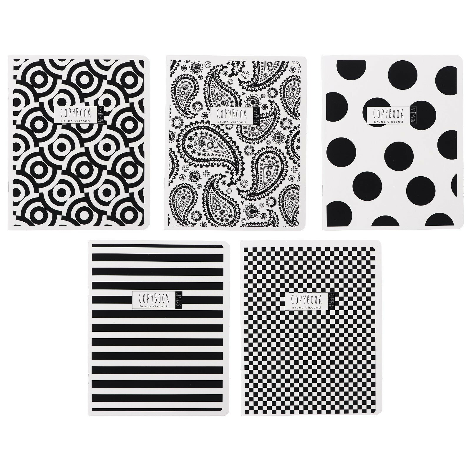 Тетрадь 48 листов в клетку BLACK&WHITE. NEW, обложка мелованный картон, ламинация "софт-тач", микс