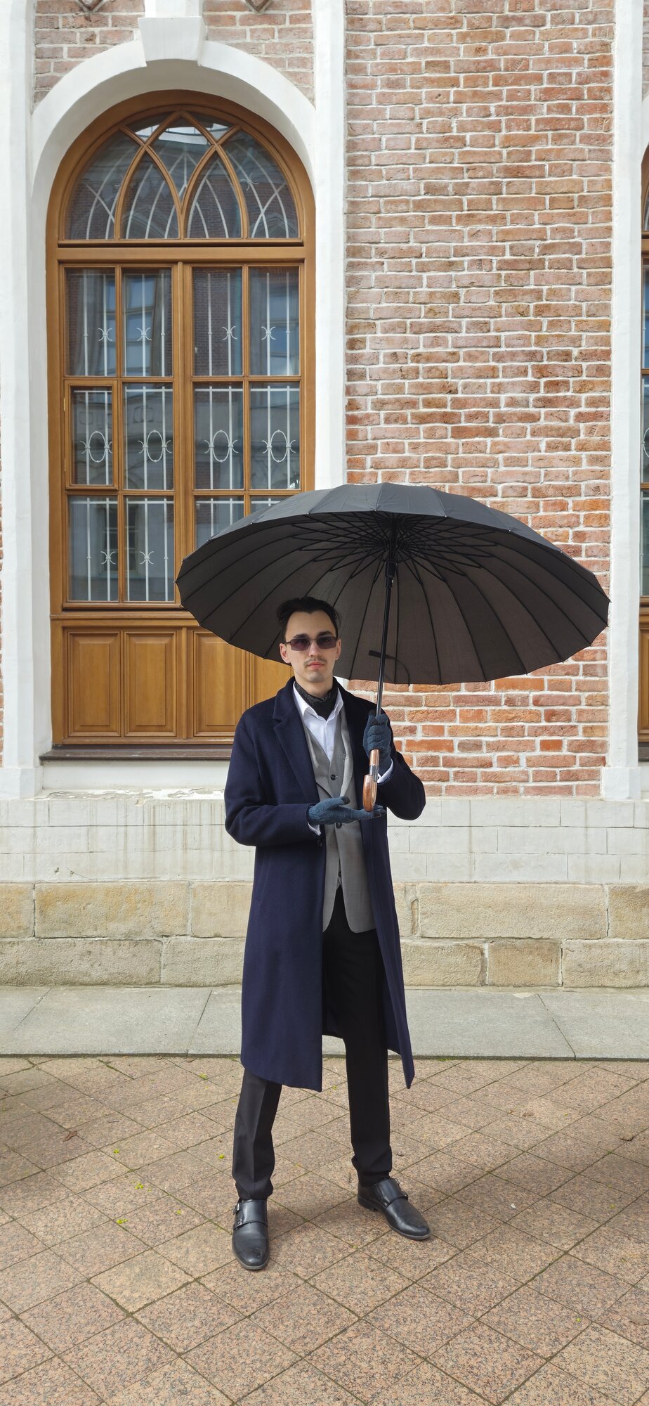 фото Зонт-трость Duka 24-спицы для мужчин с деревянной ручкой