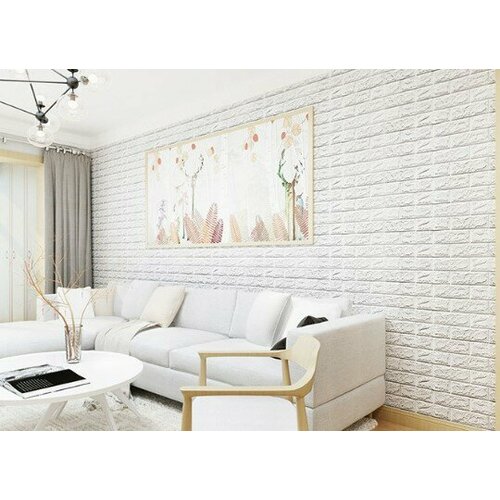 Панель стеновая самоклеящаяся 3D Белый кирпич 10 шт.