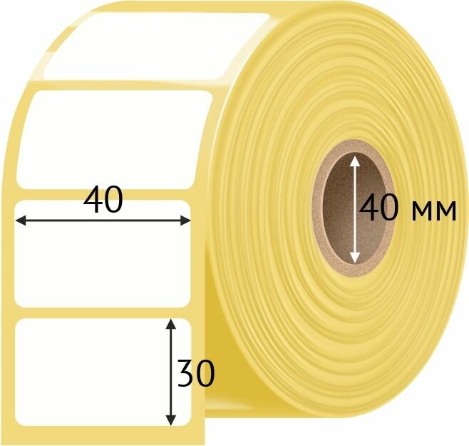 Этикетка самоклеящаяся 40х30 (рядов 1 по 1000 шт) Transfer Vellum в рулоне, втулка 40 мм (к) IQ code