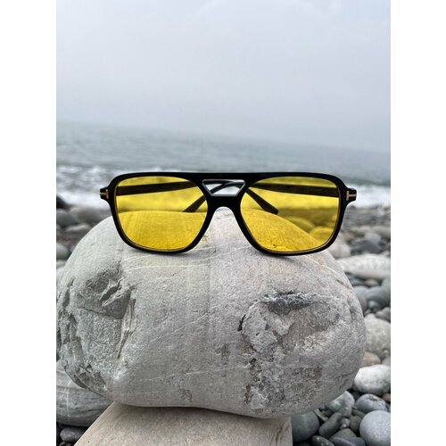 Солнцезащитные очки 5168, черный, желтый солнцезащитные очки авиаторы оправа металл