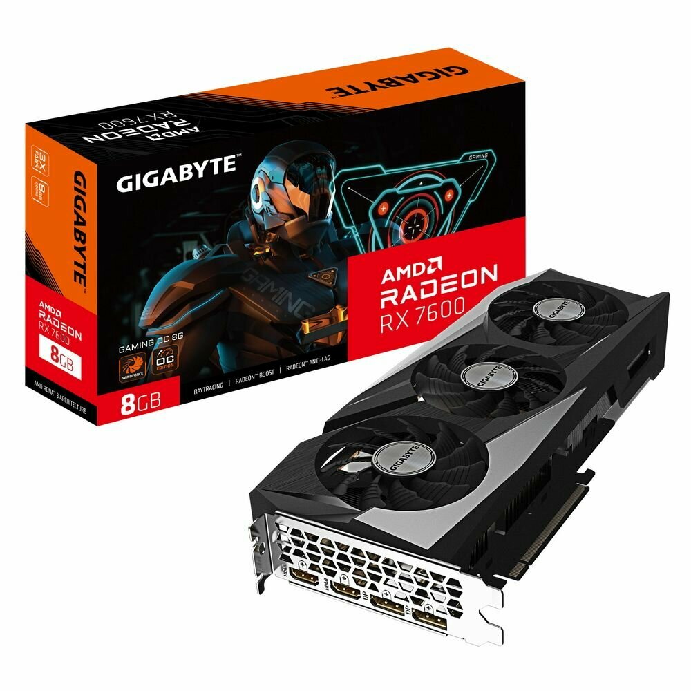 Gigabyte Видеокарта Gigabyte RX7600 GAMING OC 8GB Radeon RX 7600