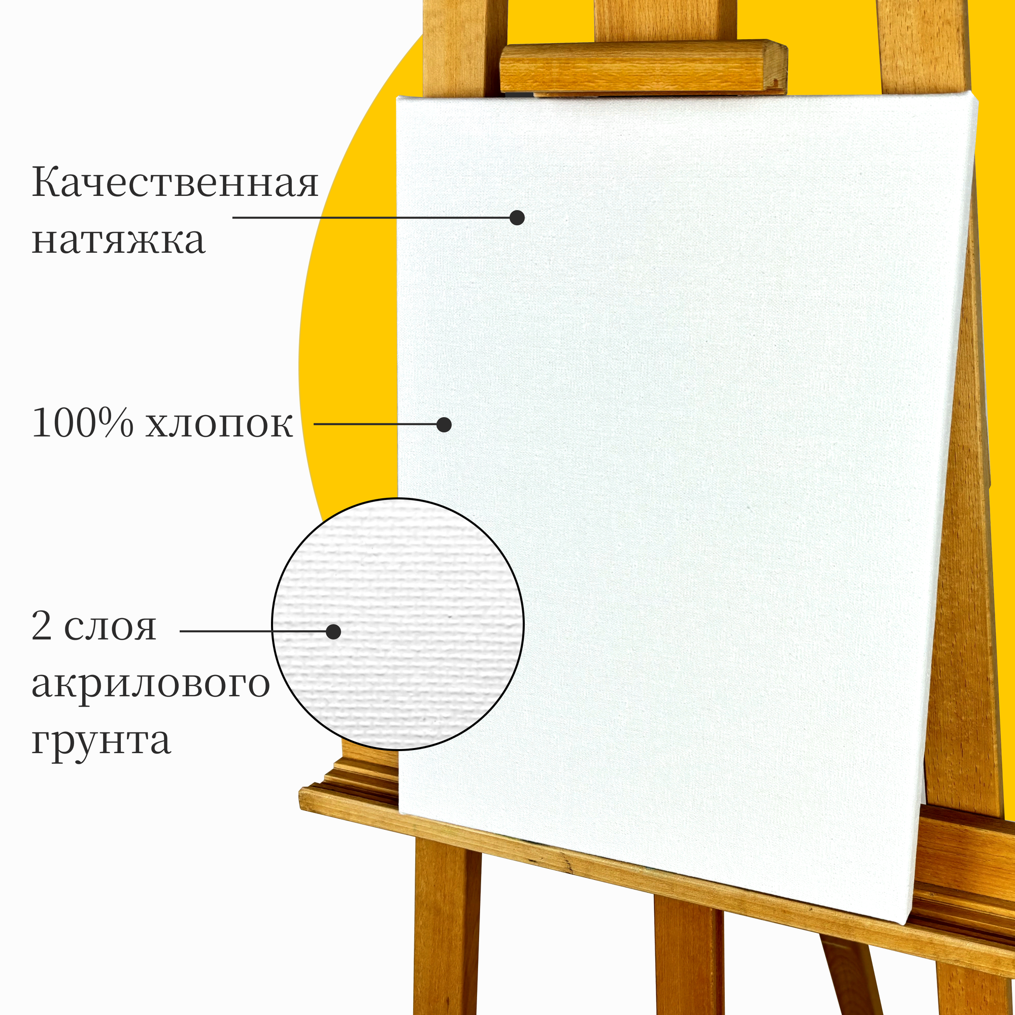 Набор холстов на подрамнике 30х40, 2 штуки, 280 г/м. кв, мелкое зерно, ХолстыНеПросты