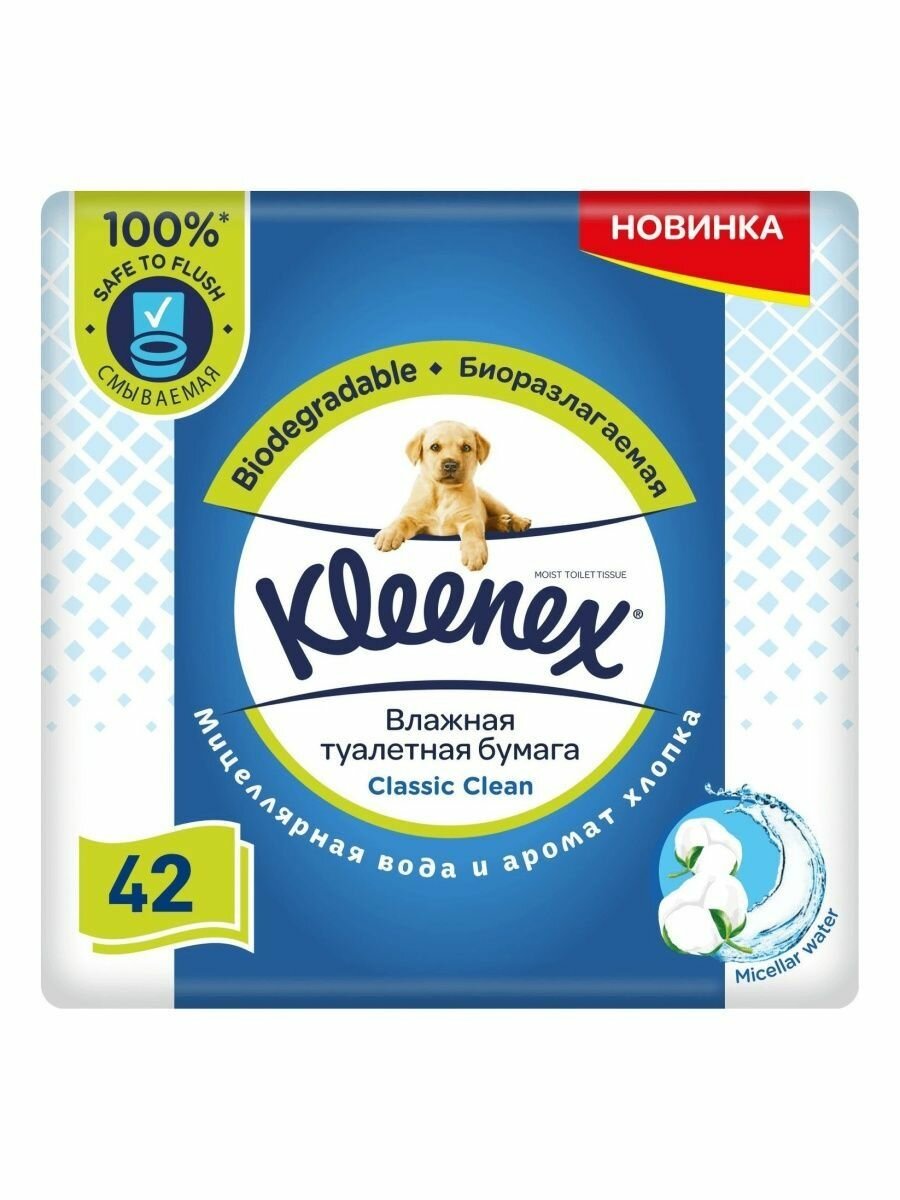 Влажная туалетная бумага Классик Клин (сменный блок) 42шт