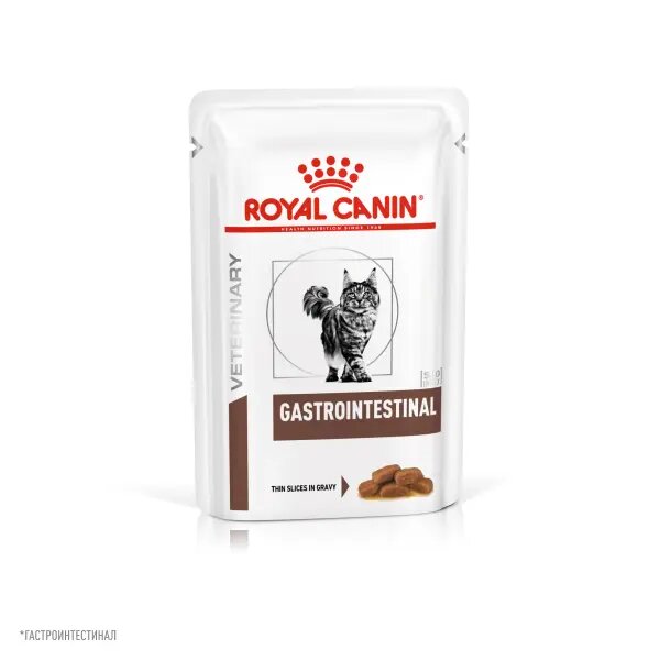 Влажный корм для кошек Royal Canin Gastro Intestinal, при проблемах с ЖКТ, 85 г (кусочки в соусе)
