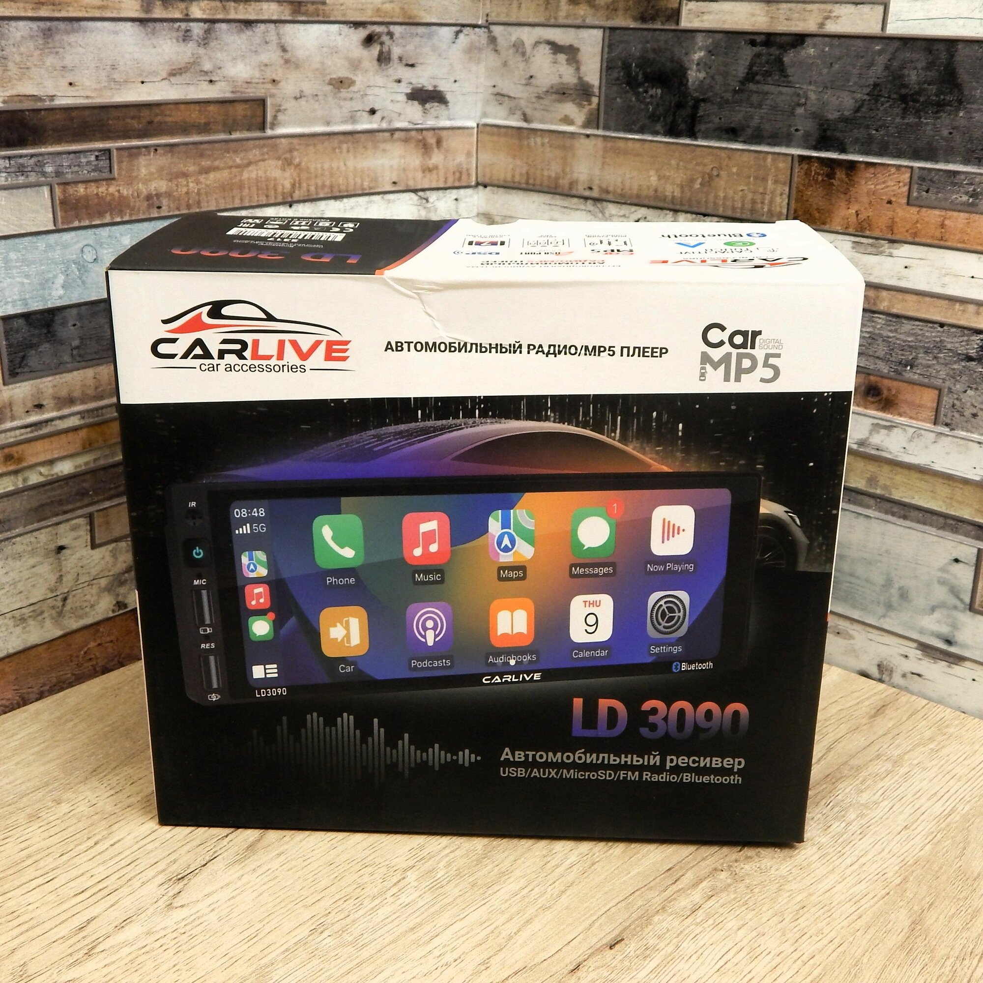 Автомобильная сенсорная магнитола 6.5" 1 din Carlive LD3090 поддержка камеры заднего вида