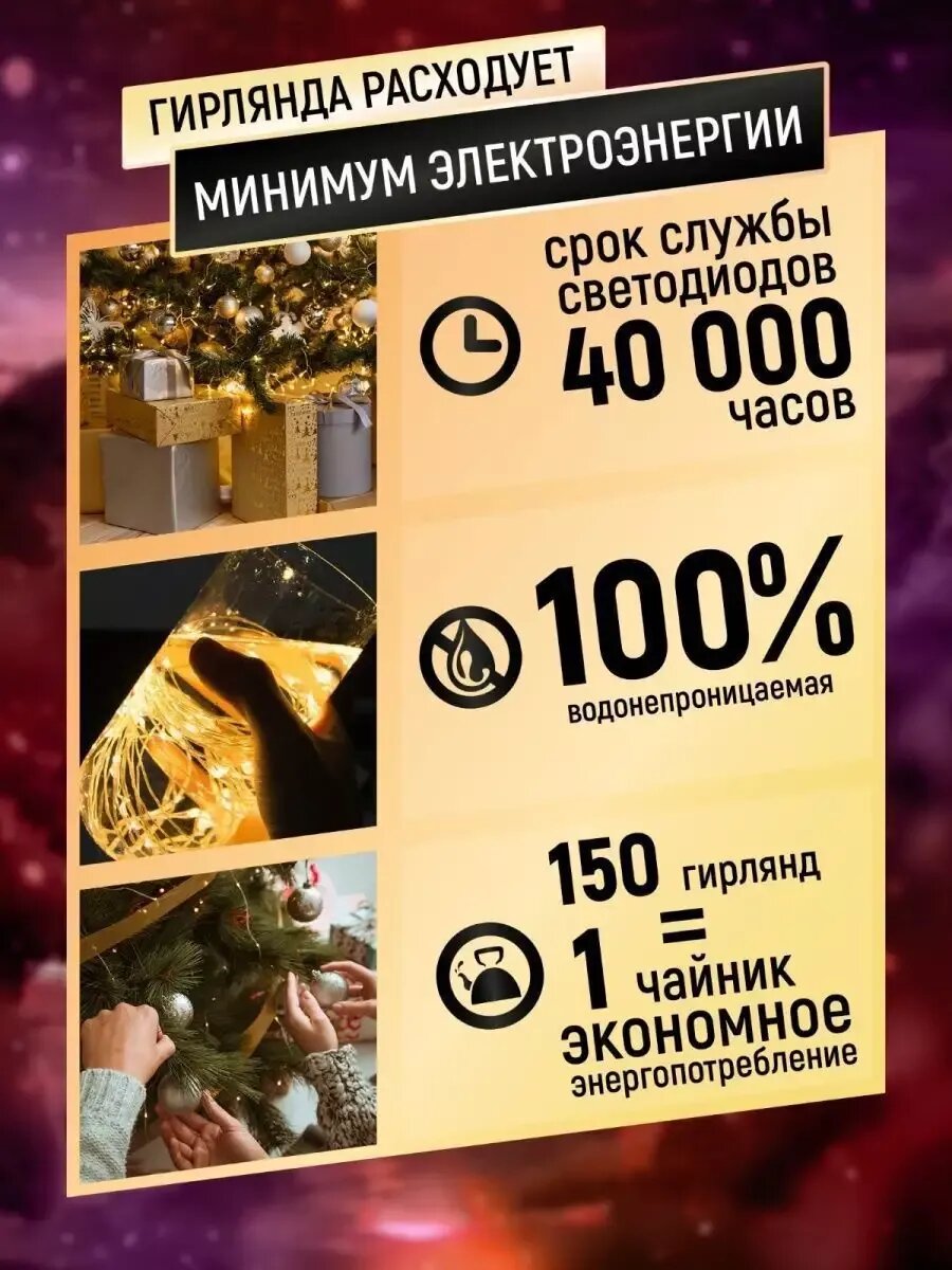 Гирлянда роса 100 метров — фото 1