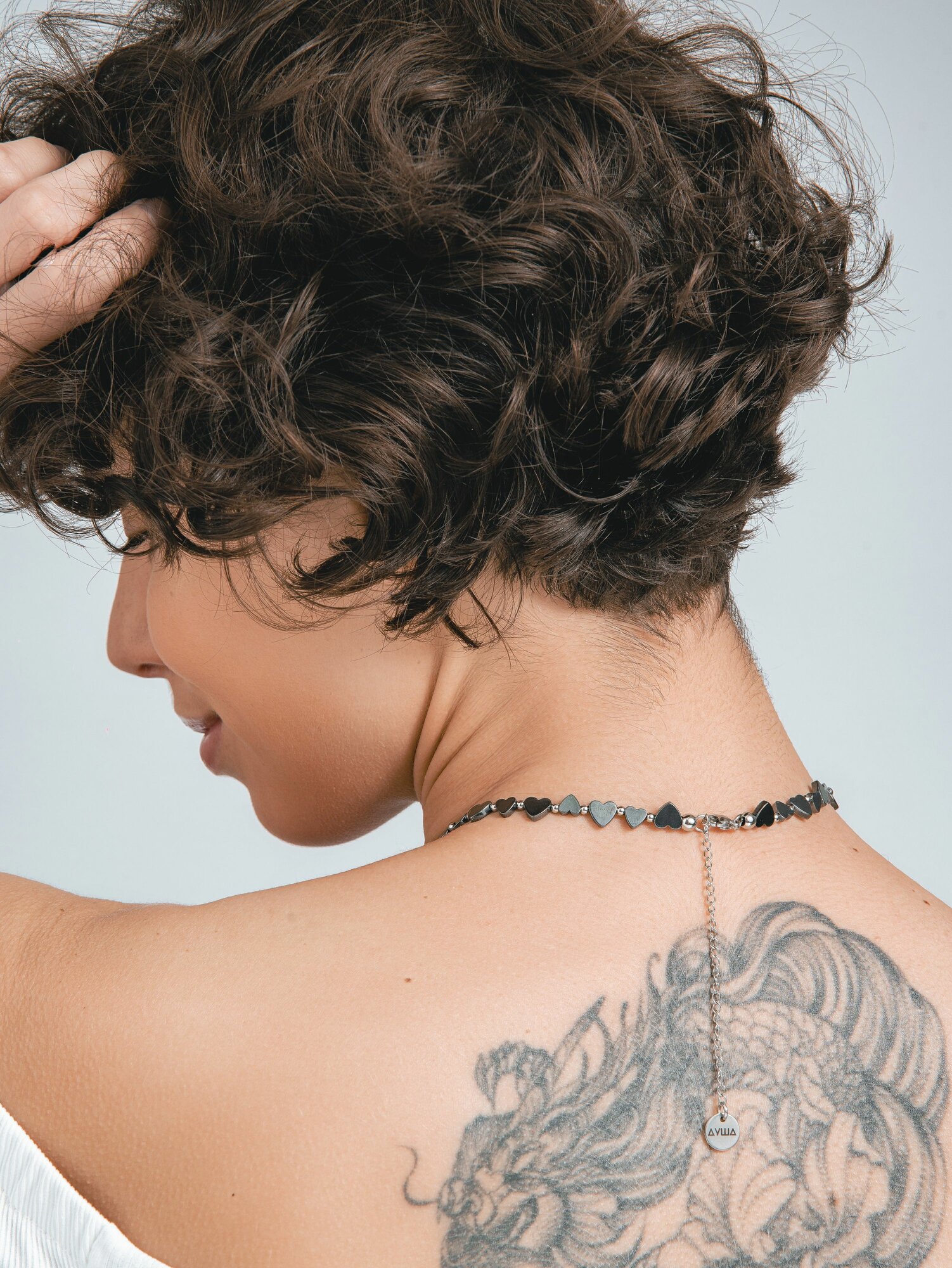 Чокер ДУША_BRAND, гематит, длина 35 см, черный — фото 1