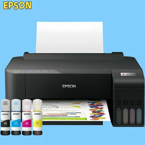 Epson Принтер струйный L1258 СНПЧ цветн A4 USB Wi-Fi с 4 флаконами оригинальных чернил черно-серый 22000₽