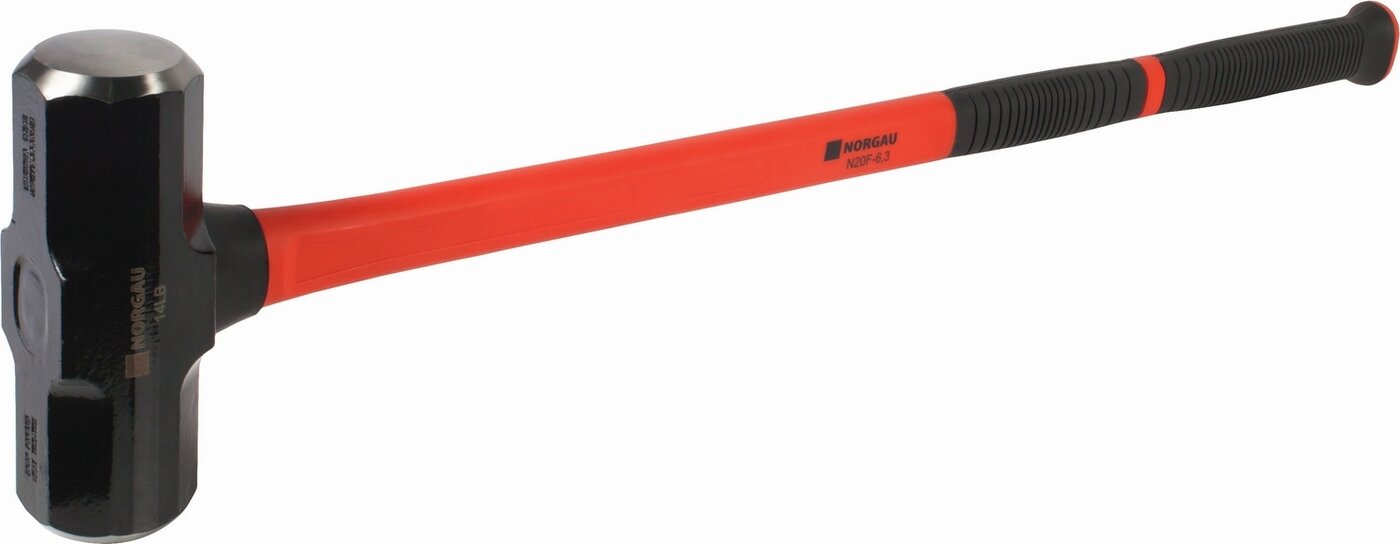 Кувалда NORGAU Industrial с бойком из специальной стали весом 6355 г и рукояткой из стекловолокна, 910 мм