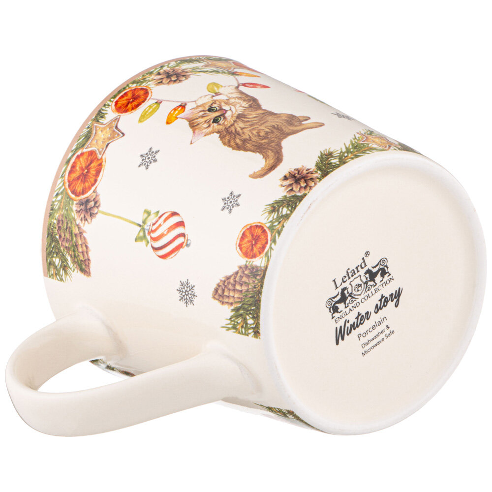Кружка елка КОТ И новый ГОД LEFARD 400мл фарфор