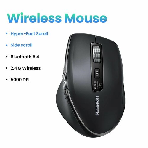 Беспроводная мышь UGREEN Hyper-Fast Scroll 5000 DPI Mouse 2330₽