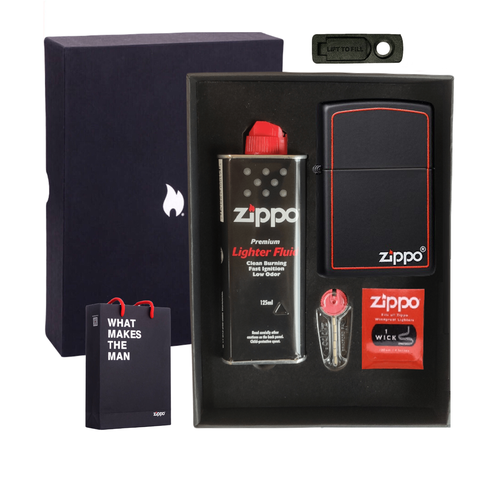 Зажигалка Zippo Подарочный Набор черный, красный, черный