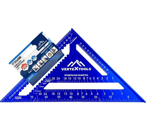 Угольник кровельный универсальный 5в1 Vertextools 3046-12, 300 мм - фото №6