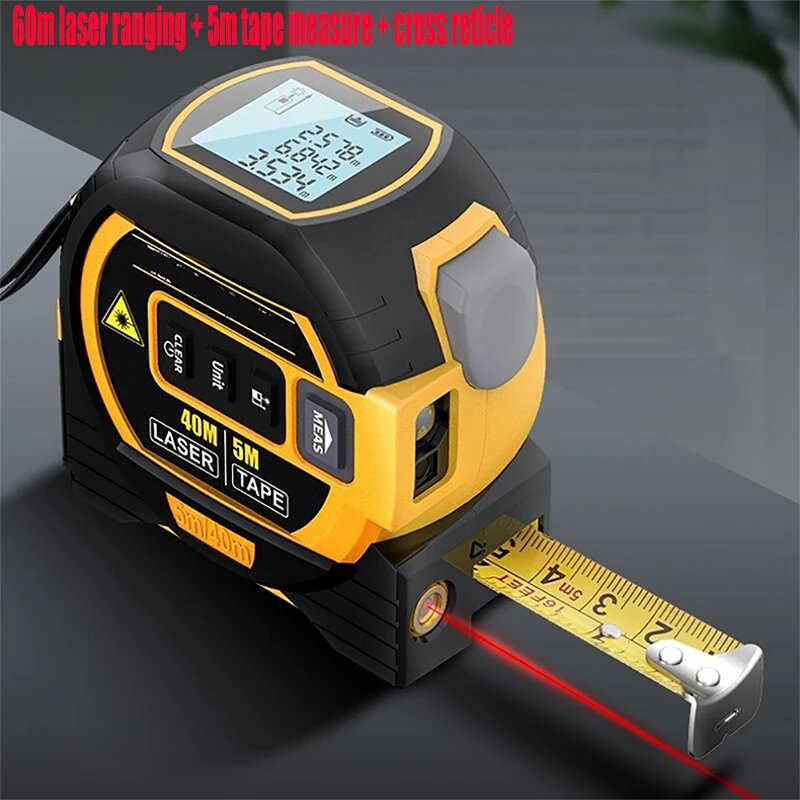 Лазерная рулетка 3 в 1 Laser Measuring Tape, 60M Laser Yellow