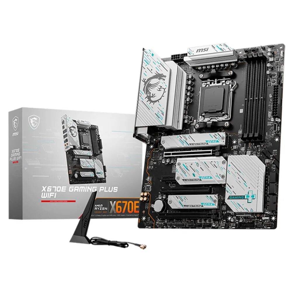 Материнская плата MSI X670E GAMING PLUS WIFI SocketAM5 AMD X670 4xDDR5 ATX AC`97 8ch(7.1) 2.5Gg RAID+HDMI+DP — фото 1