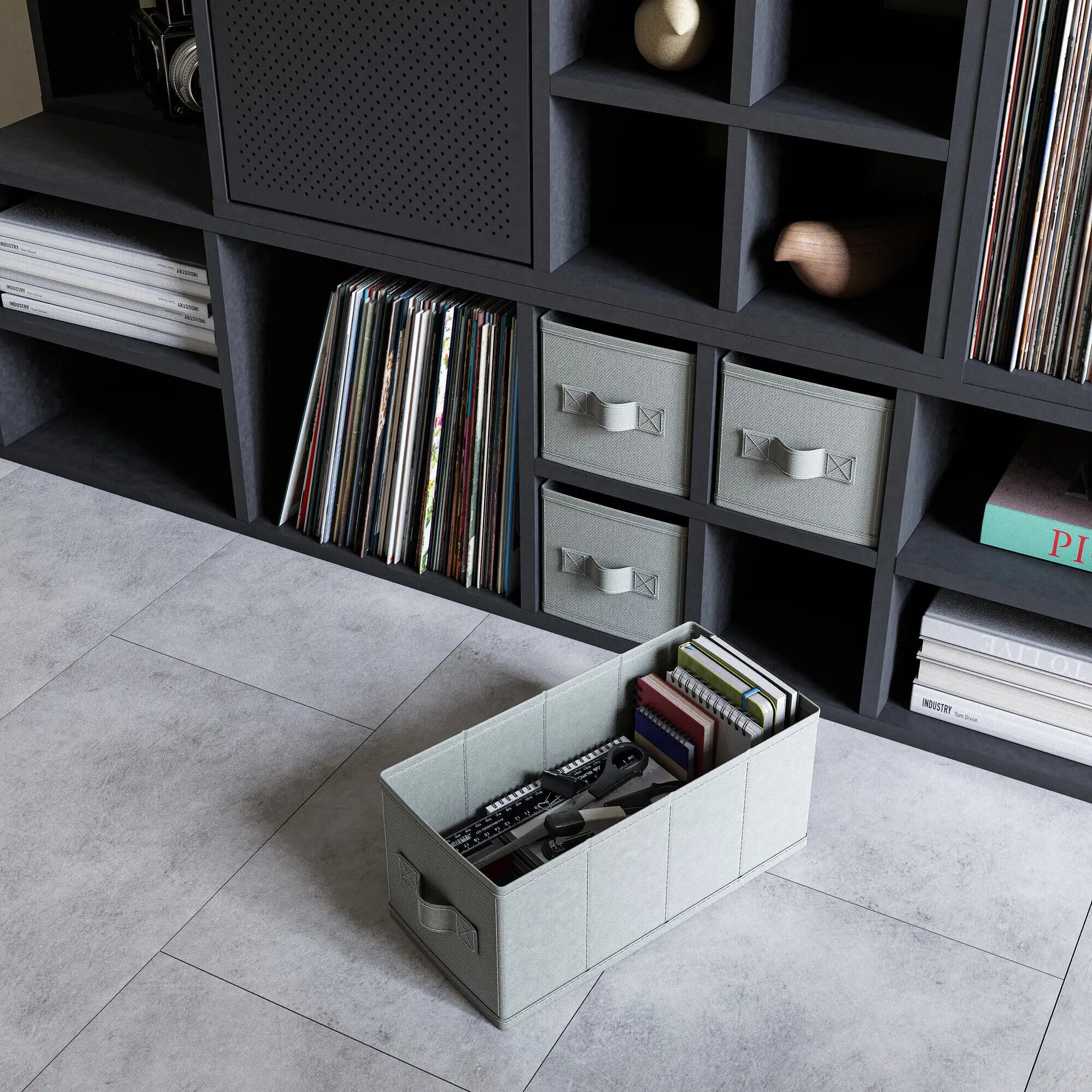 Короб-органайзер Гранит KONSENSA 15x31x15 см полиэстер цвет графитовый