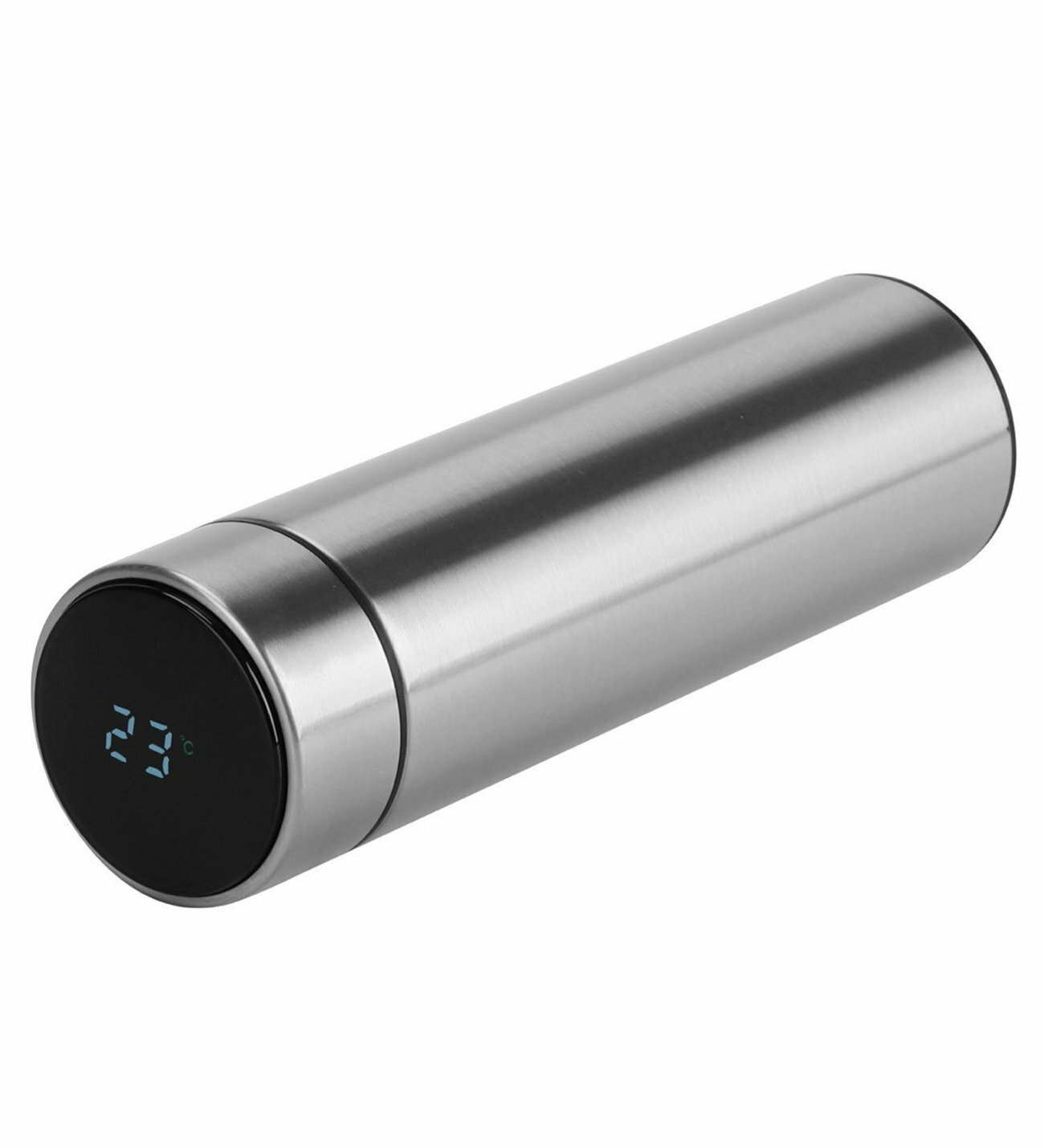 Термос с LCD дисплеем / Термос с датчиком (индикатором) температуры / Термобутылка / Автокружка/Серебристый — фото 1