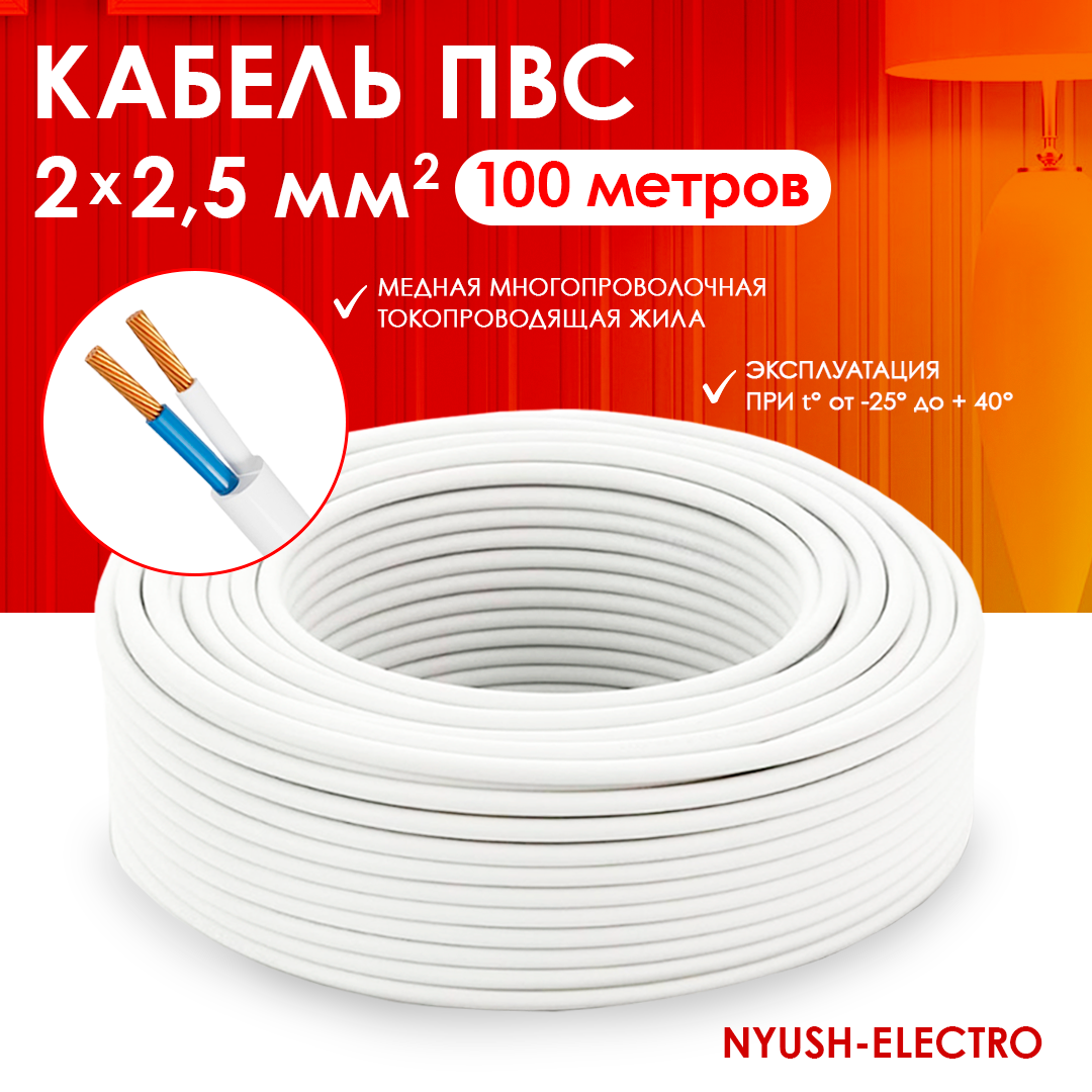 Провод ПВС 2x2.5 100м