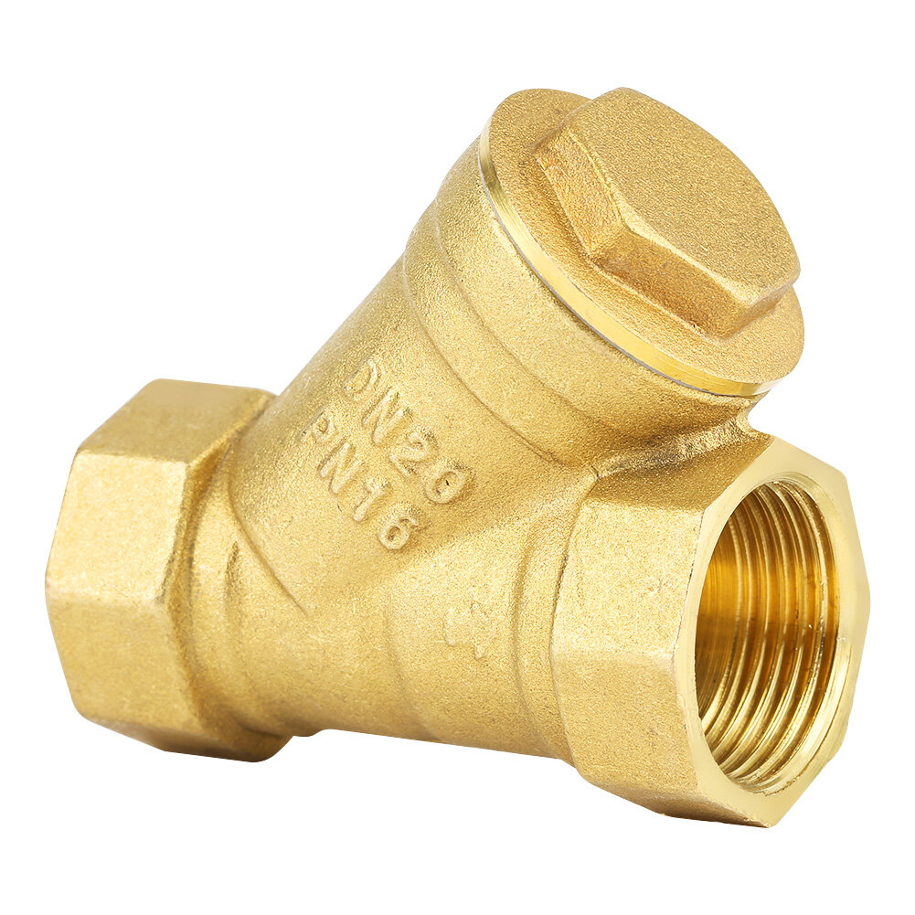 3/4" BSPP Anti-moisture Brass Strainer High precision Y Shaped Female Thread Strainer, 1/2in for Water Oil Separation