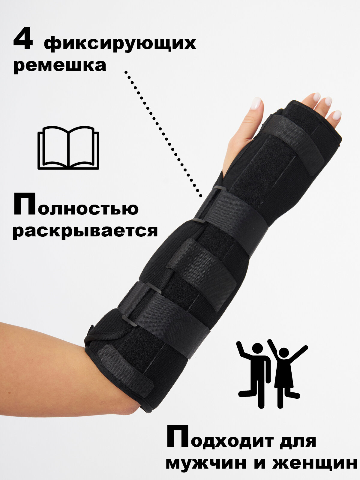 Ортезы Ортез лучезапястного сустава, Бандаж с пластиной на запястье, Фиксатор усиленный на лучезапястный сустав пястно фаланговый для правой руки.
