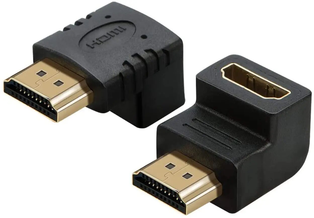 Адаптер / Переходник угловой 90 градусов HDMI (папа) - HDMI (мама)