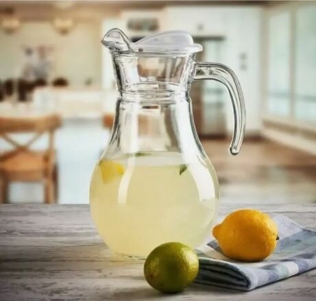 Кувшин Pasabahce "Bistro", стекло, 1000 мл, с пластиковой крышкой. — фото 1