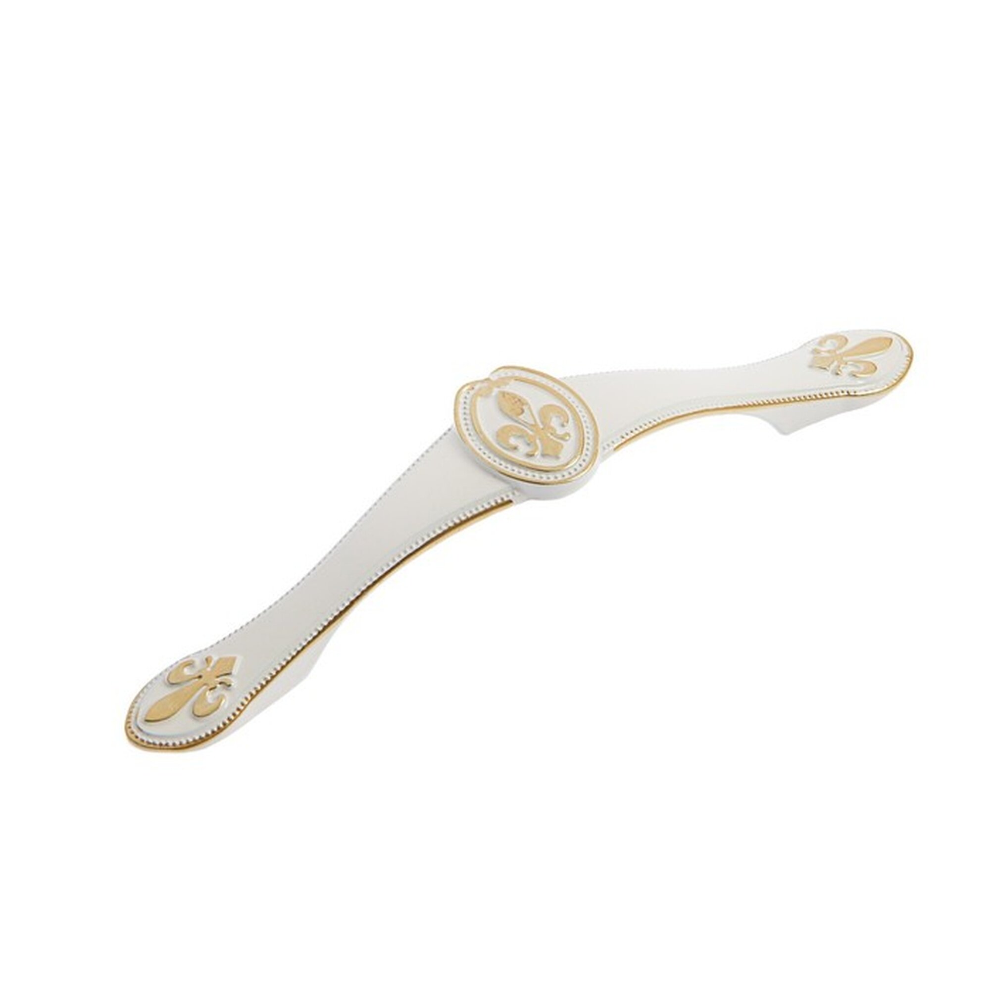 Ручка-скоба PC174, 96 мм, цвет белый с золотым 4676287